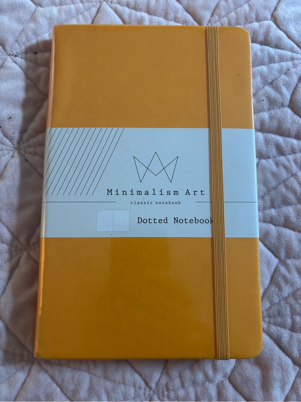 Minimalism Art Dotted Notebook in Mustard Yellow with Elastic Closure